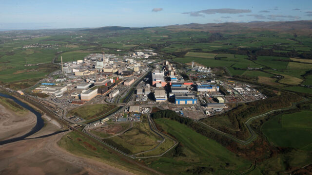 An aerial view of a Sellafield site.