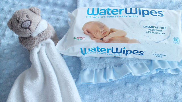 A photograph of WaterWipes baby wipes.