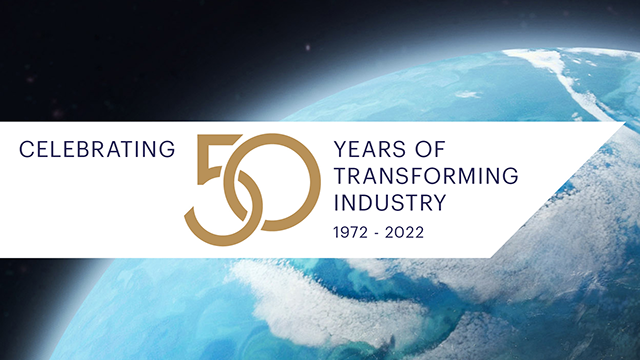 Celebrating 50 Years of Transforming Industry poster from ITI Group.